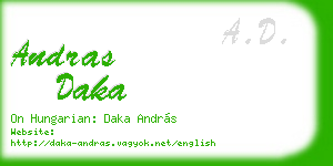 andras daka business card